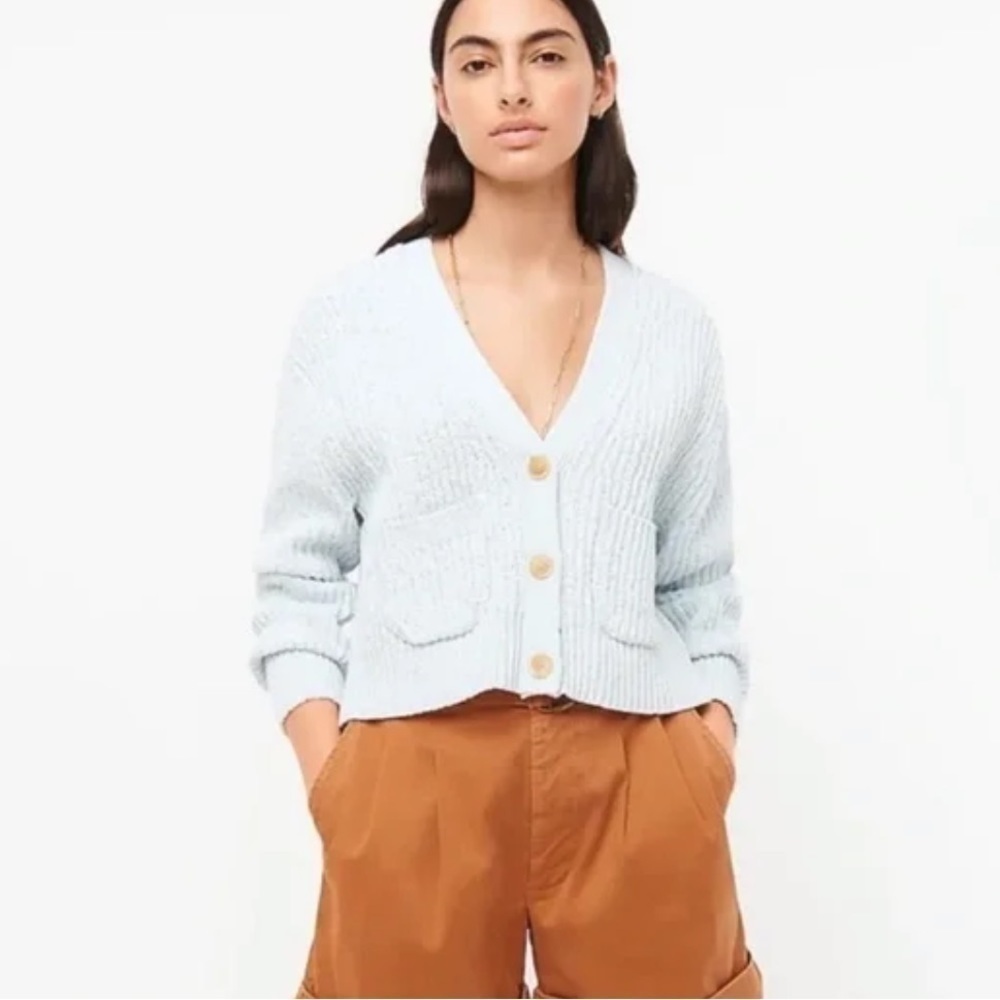 J. Crew Cropped Patch Pocket Beach Cardigan